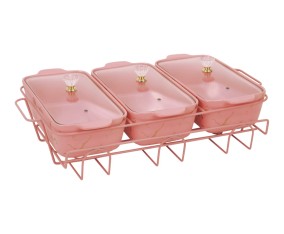 BM916 Pink Wadah Saji Serena Dengan Rak Motif Marmer